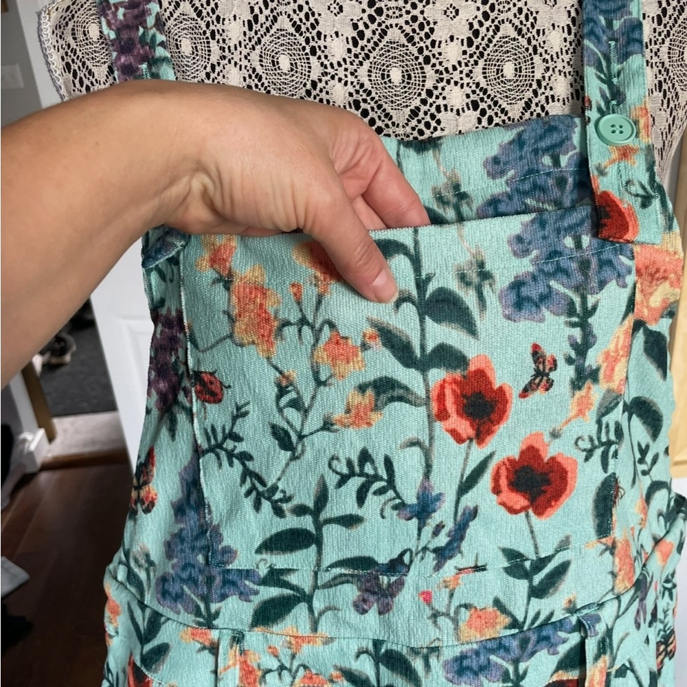 New XL Cider Corduroy Floral Overalls Romper. - Picture 11 of 13